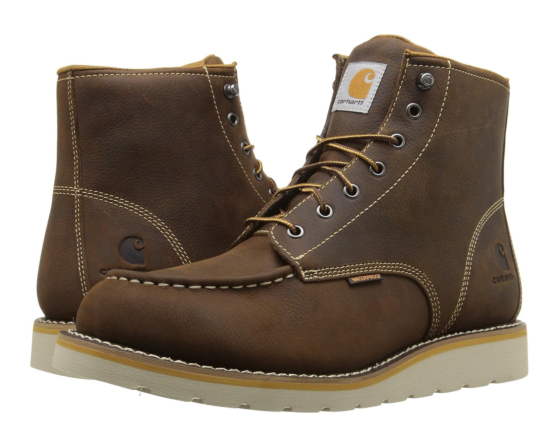 (取寄) カーハート メンズ 6インチ ノン-セーフティ トゥ ウェッジ ブーツ Carhartt men 6-Inch Non-Safety Toe Wedge Boot Brown Oil Tanned Leather｜ジェットラグ店