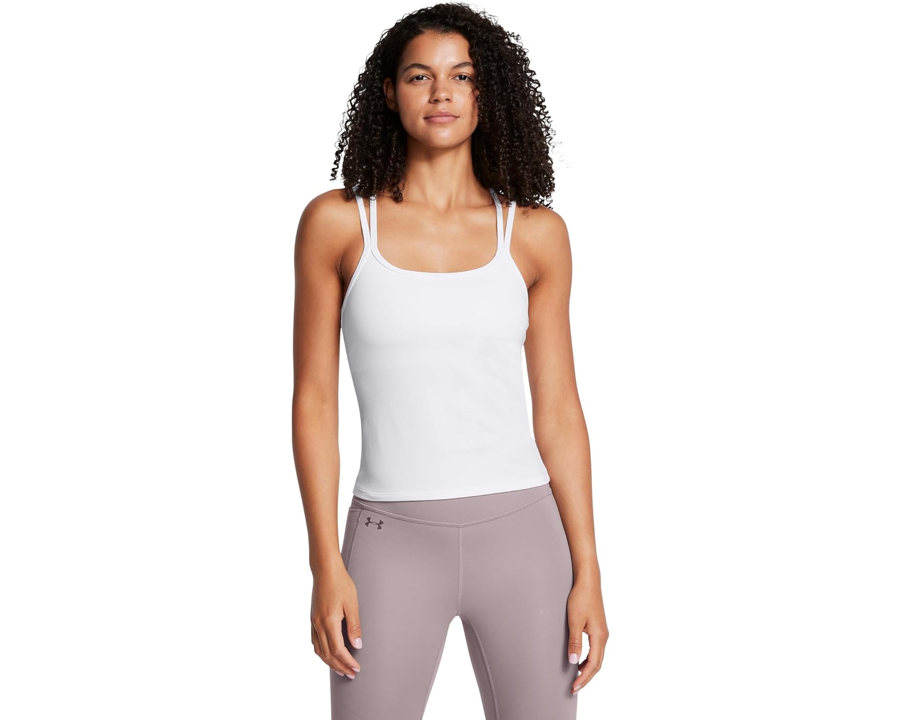 (取寄) アンダーアーマー レディース モーション ストラップ タンク トップ Under Armour women Motion Strappy Tank Top White/Halo Gray｜ジェットラグ店
