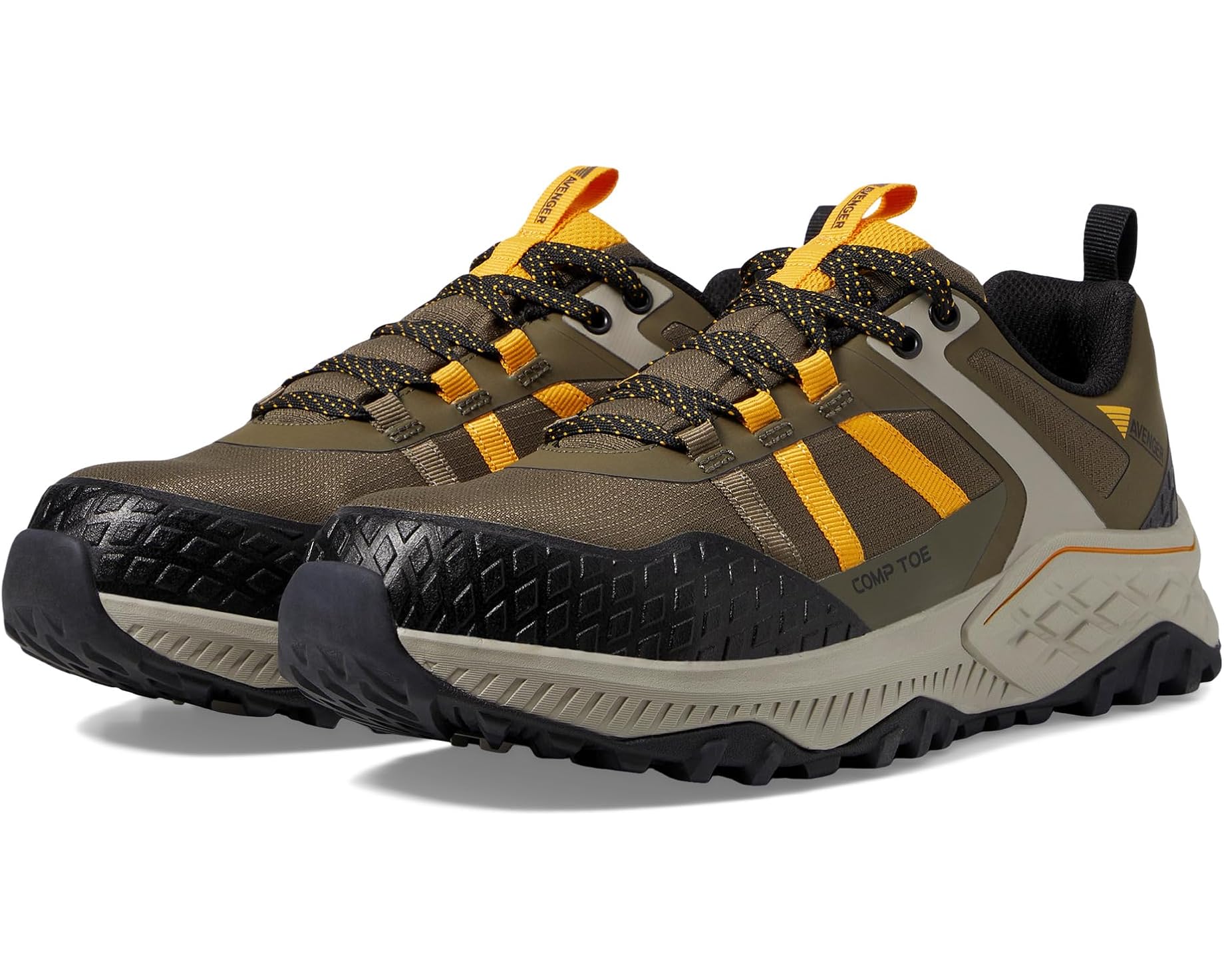 (取寄) アベンジャー ワークブーツ メンズ エアロ トレイル Avenger Work Boots men Aero Trail Olive/Yellow｜ジェットラグ店