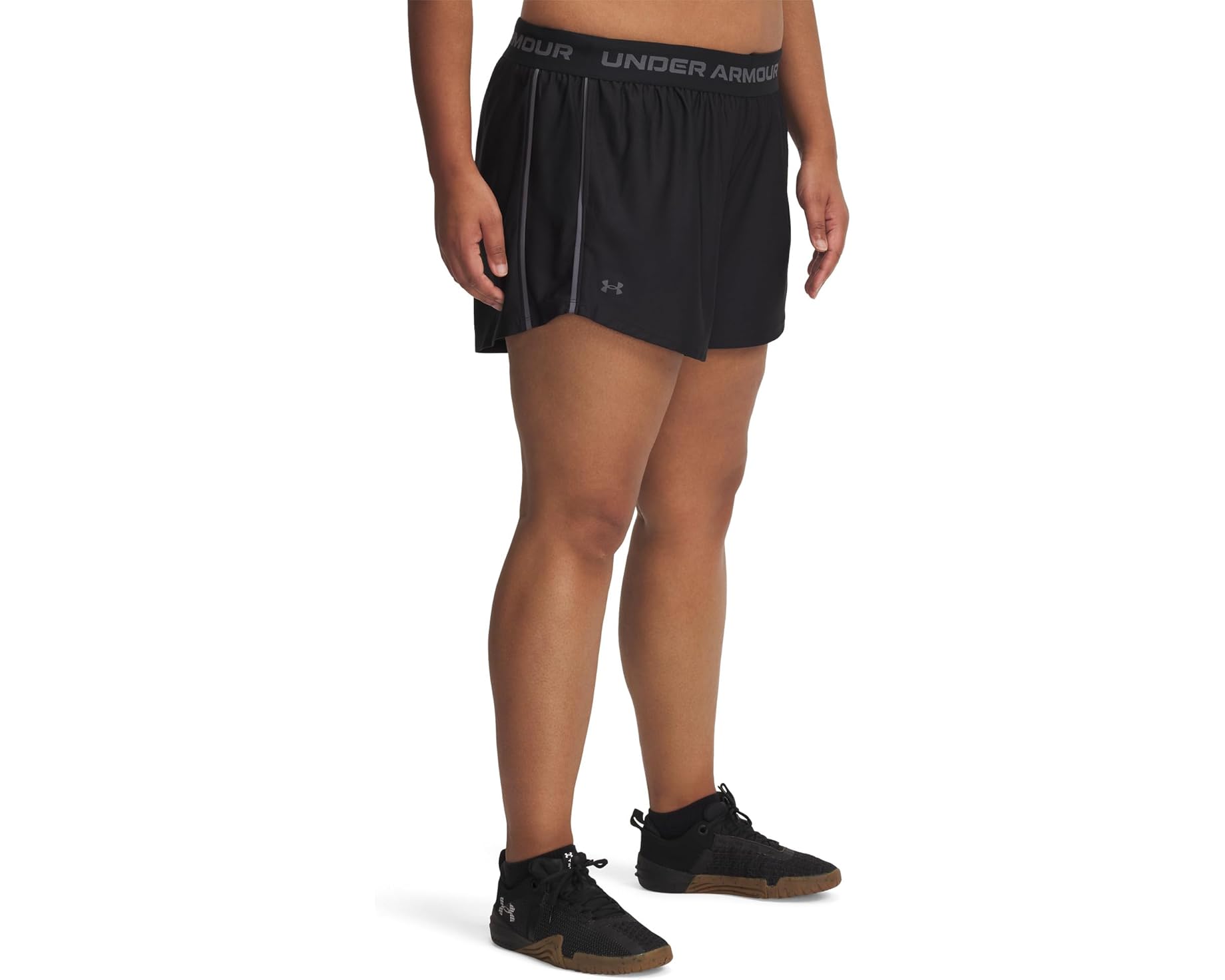 (取寄) アンダーアーマー レディース プラス テック プレイ アップ ショーツ Under Armour women Plus Tech Play Up Shorts Black/Castlerock|ジェットラグ店