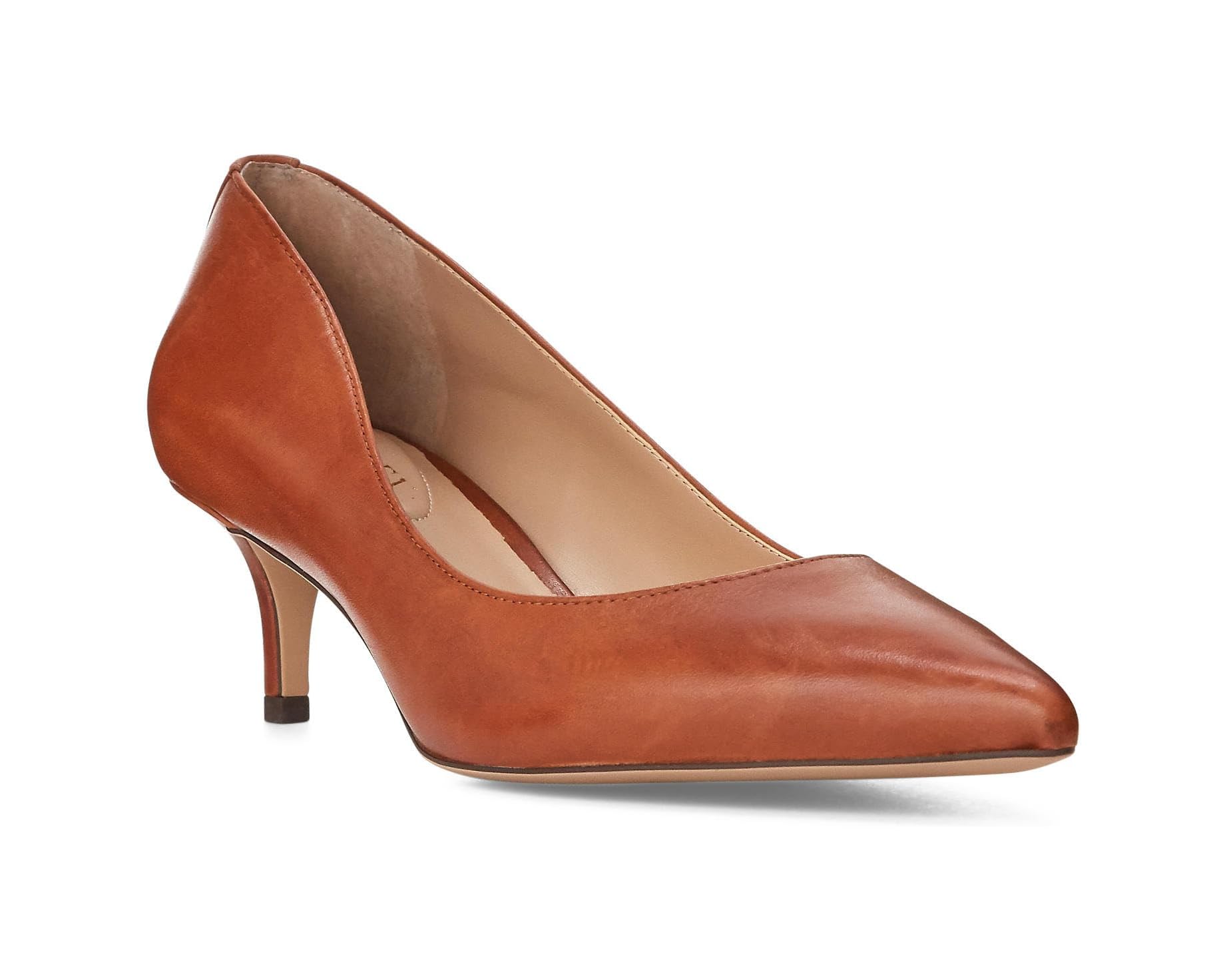 (取寄) ローレン ラルフローレン レディース エイドリアン レザー ポンプ Lauren Ralph Lauren women Adrienne Leather Pump Deep Saddle Tan|ジェットラグ店