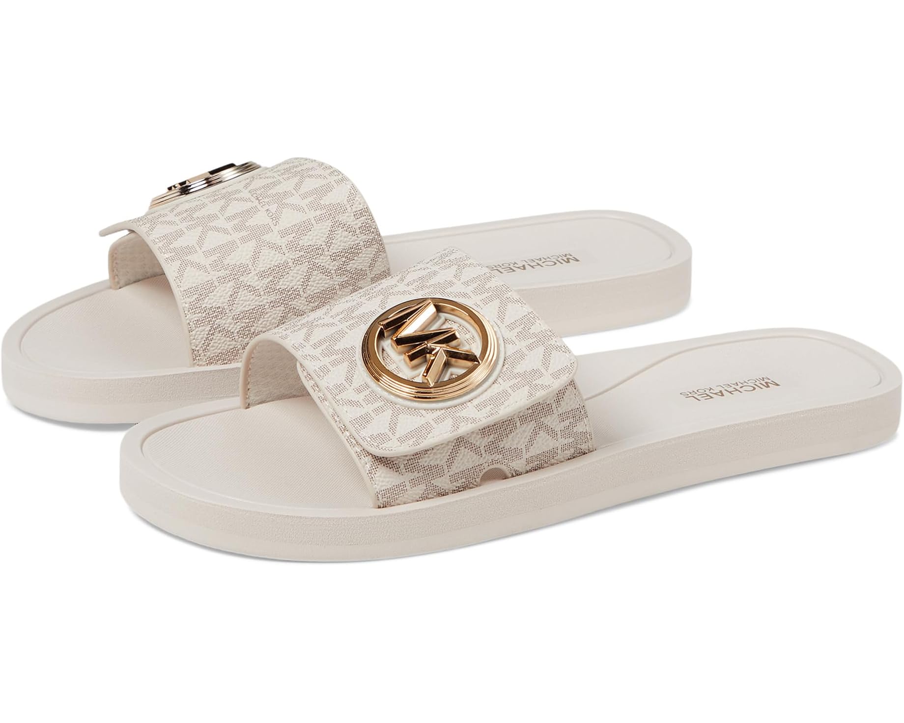 (取寄) マイケルコース レディース MK チャーム スライド MICHAEL Michael Kors women MK Charm Slide Vanilla｜ジェットラグ店