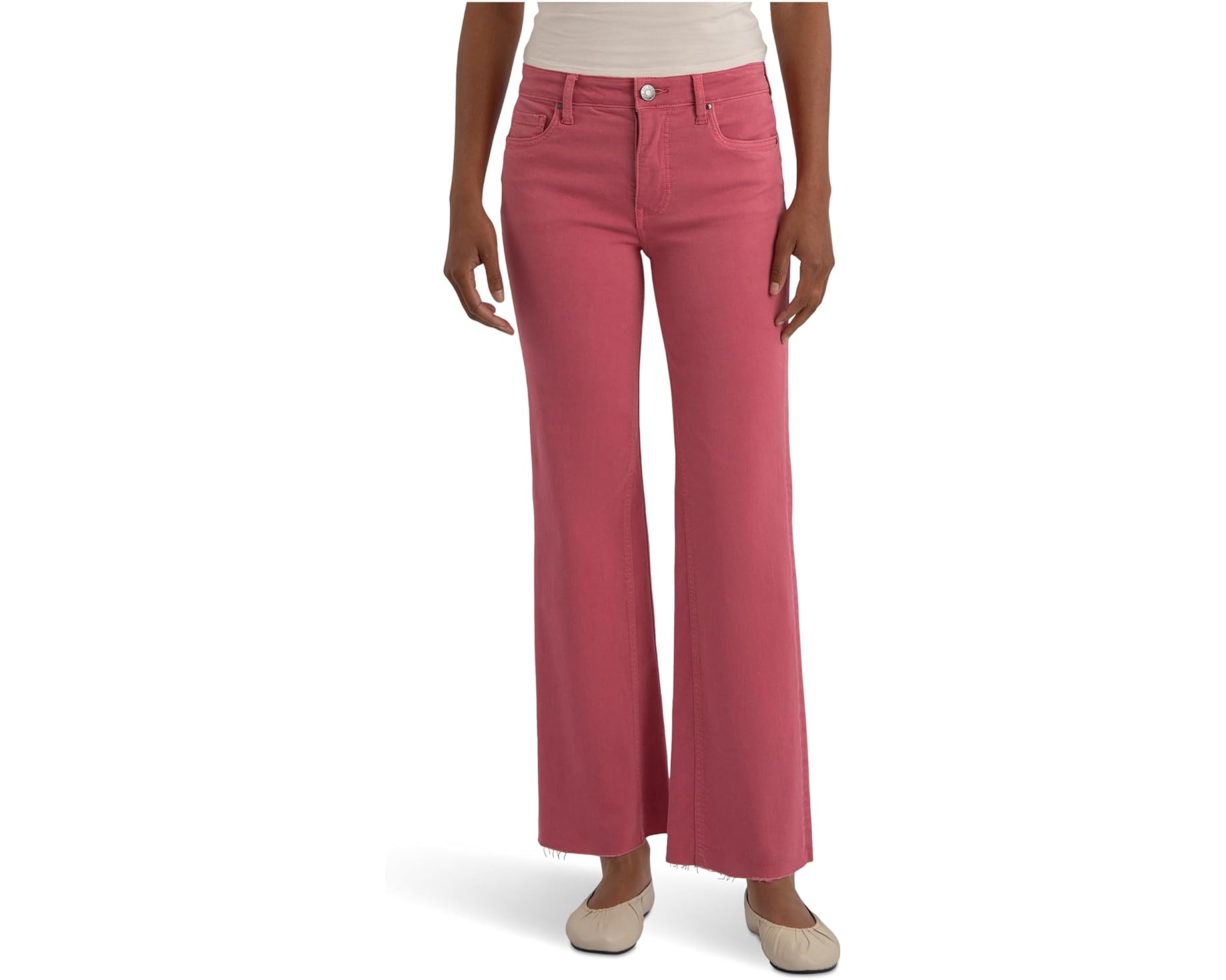 (取寄) カット フロム ザ クロス レディース ケルシー ハイライズ ファブ AB アンクル レッグ KUT from the Kloth women Kelsey High-Rise Fab Ab Ankle Flare-Inset Leg Flamingo｜ジェットラグ店