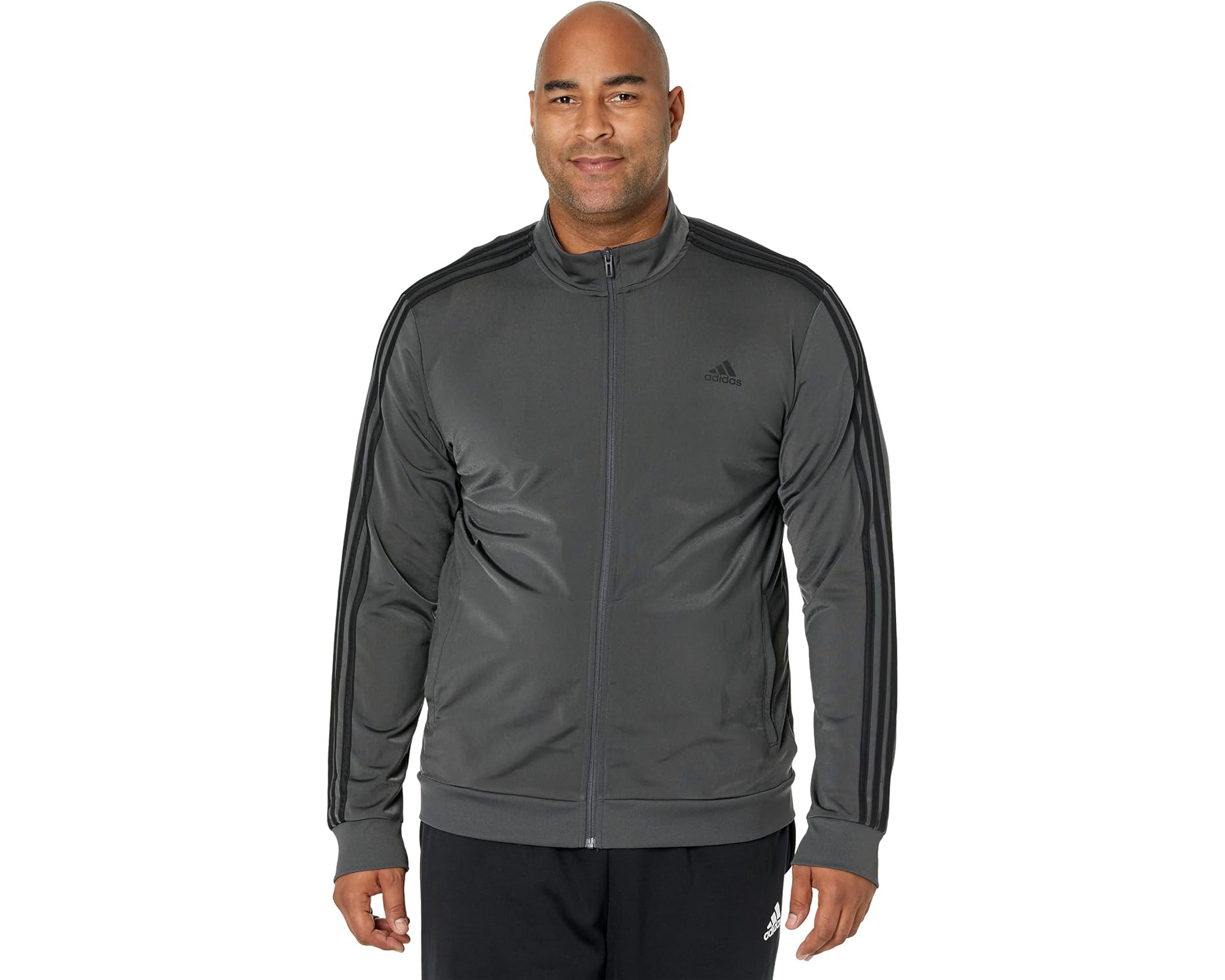 (取寄) アディダス メンズ エッセンシャル 3ストライプ トリコット トラック ジャケット adidas men Essentials 3-Stripes Tricot Track Jacket Dark Grey/Solid Grey/Black｜ジェットラグ店