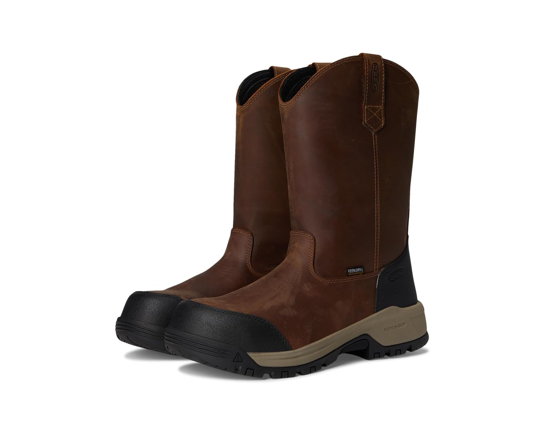 (取寄) キーン ユーティリティ メンズ エバンストン プル-オン ウォータープルーフ ブーツ (カーボン-ファイバー トゥ) KEEN Utility men Evanston Pull-On Waterproof Boot (Carbon-Fiber Toe) Bison/Black｜ジェットラグ店