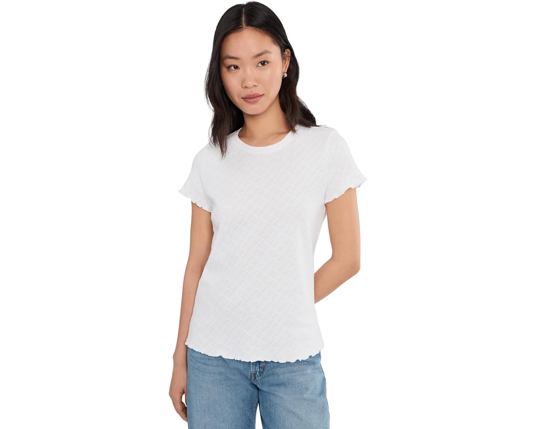 (取寄) ニックゾー レディース レース ニット T-シャツ NIC+ZOE women Lace Knit T-Shirt Paper White|ジェットラグ店