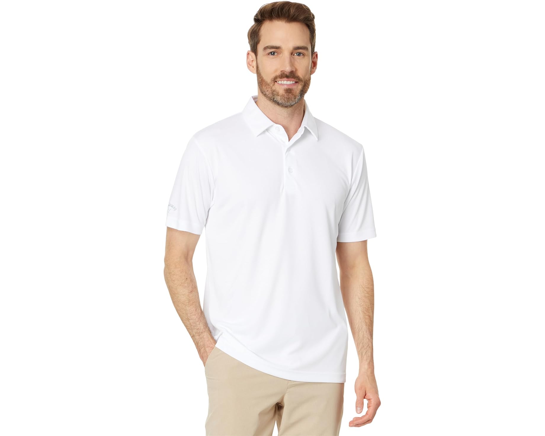 (取寄) キャロウェイ メンズ トーナメント ショート スリーブ ポロ Callaway men Tournament Short Sleeve Polo Bright White｜ジェットラグ店