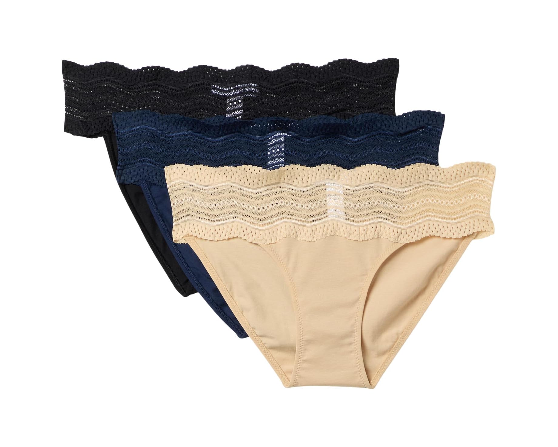 (取寄) コサベラ レディース ドルチェ ローライダー ビキニ 3-パック Cosabella women Dolce Lowrider Bikini 3-Pack Black/Blush/Navy Blue｜ジェットラグ店