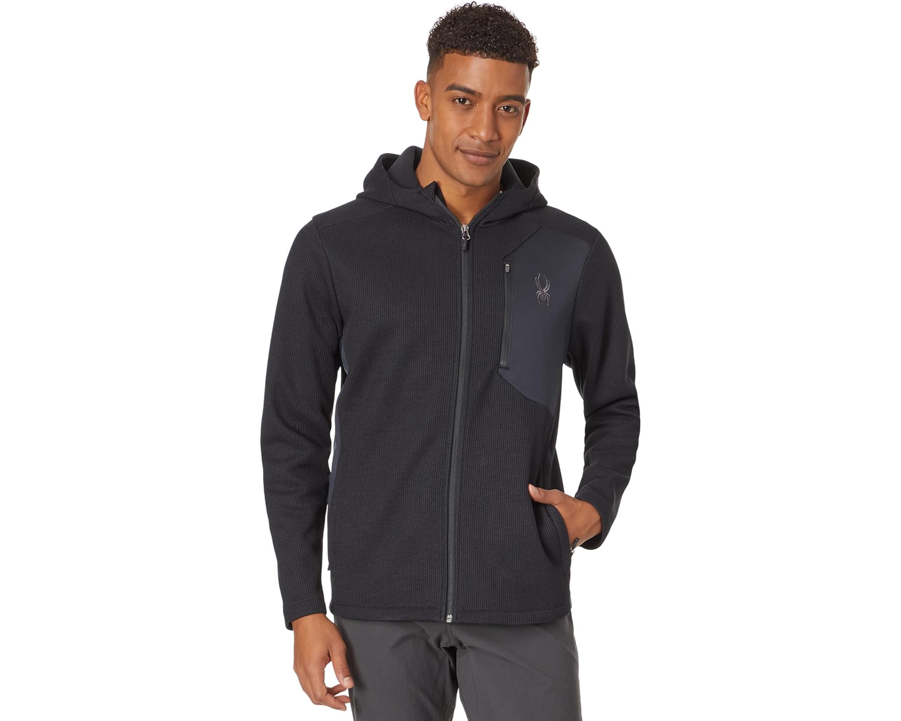 (取寄) スパイダー メンズ バンディット フーデット ジャケット Spyder men Bandit Hooded Jacket Black|ジェットラグ店