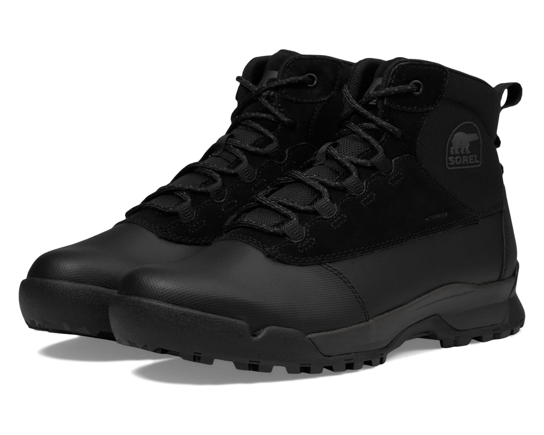 (取寄) ソレル メンズ バクストン ライト レース プラス ウォータープルーフ SOREL men Buxton Lite Lace Plus Waterproof Black/Black｜ジェットラグ店