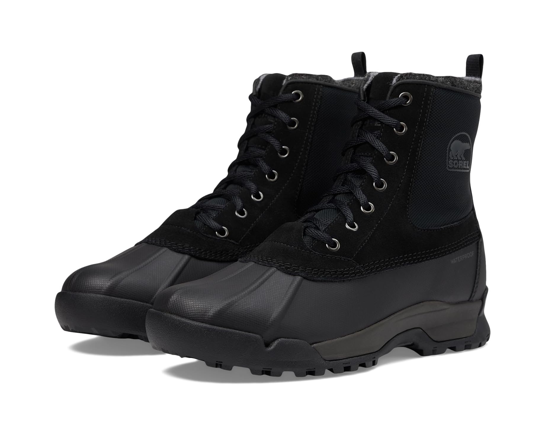 (取寄) ソレル メンズ バクストン ライト ブーツ ウォータープルーフ SOREL men Buxton Lite Boots Waterproof Black/Black｜ジェットラグ店