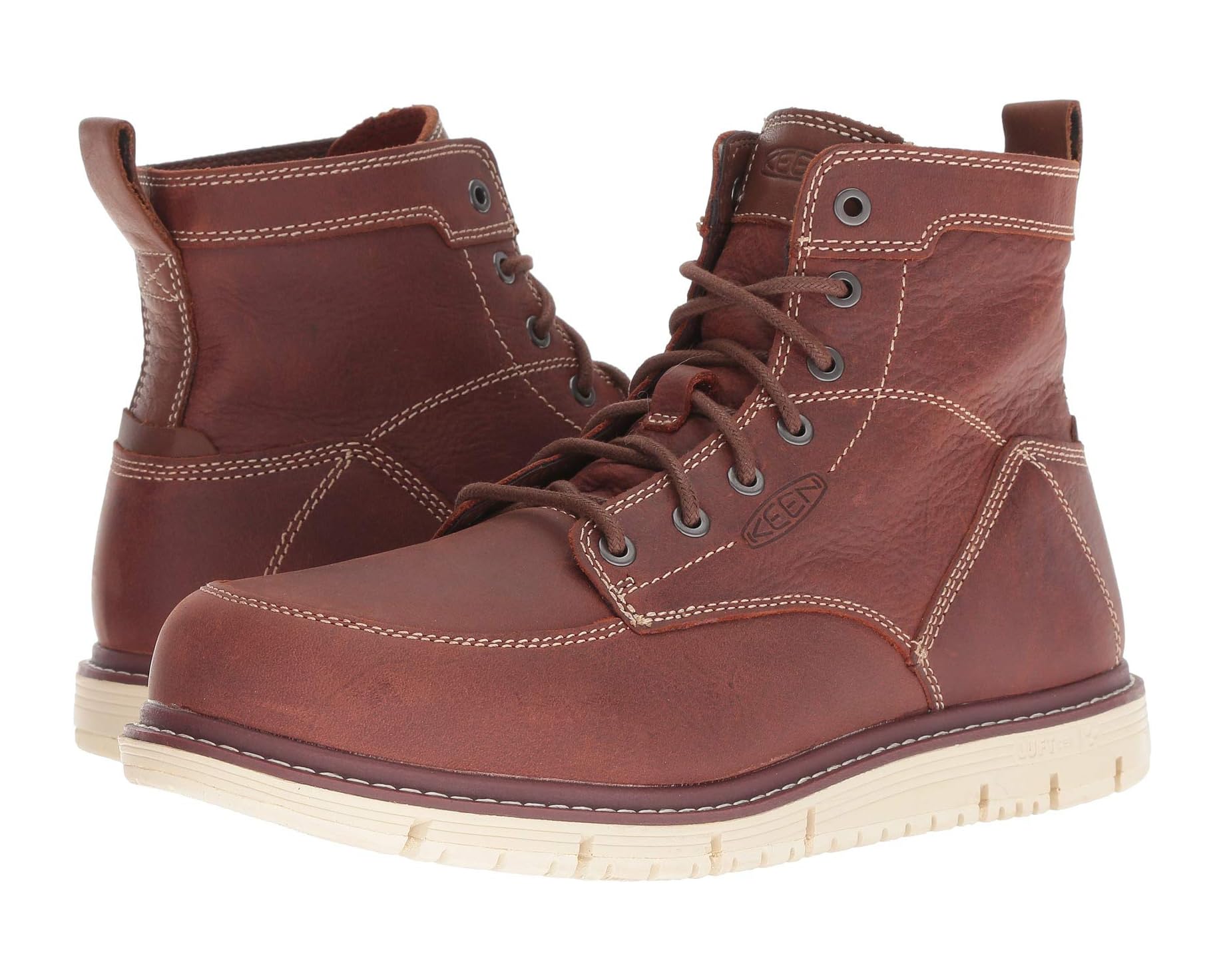 (取寄) キーン ユーティリティ メンズ サン ジョゼ (ソフト トゥ) KEEN Utility men San Jose 6" (Soft Toe) Gingerbread/Off-White｜ジェットラグ店