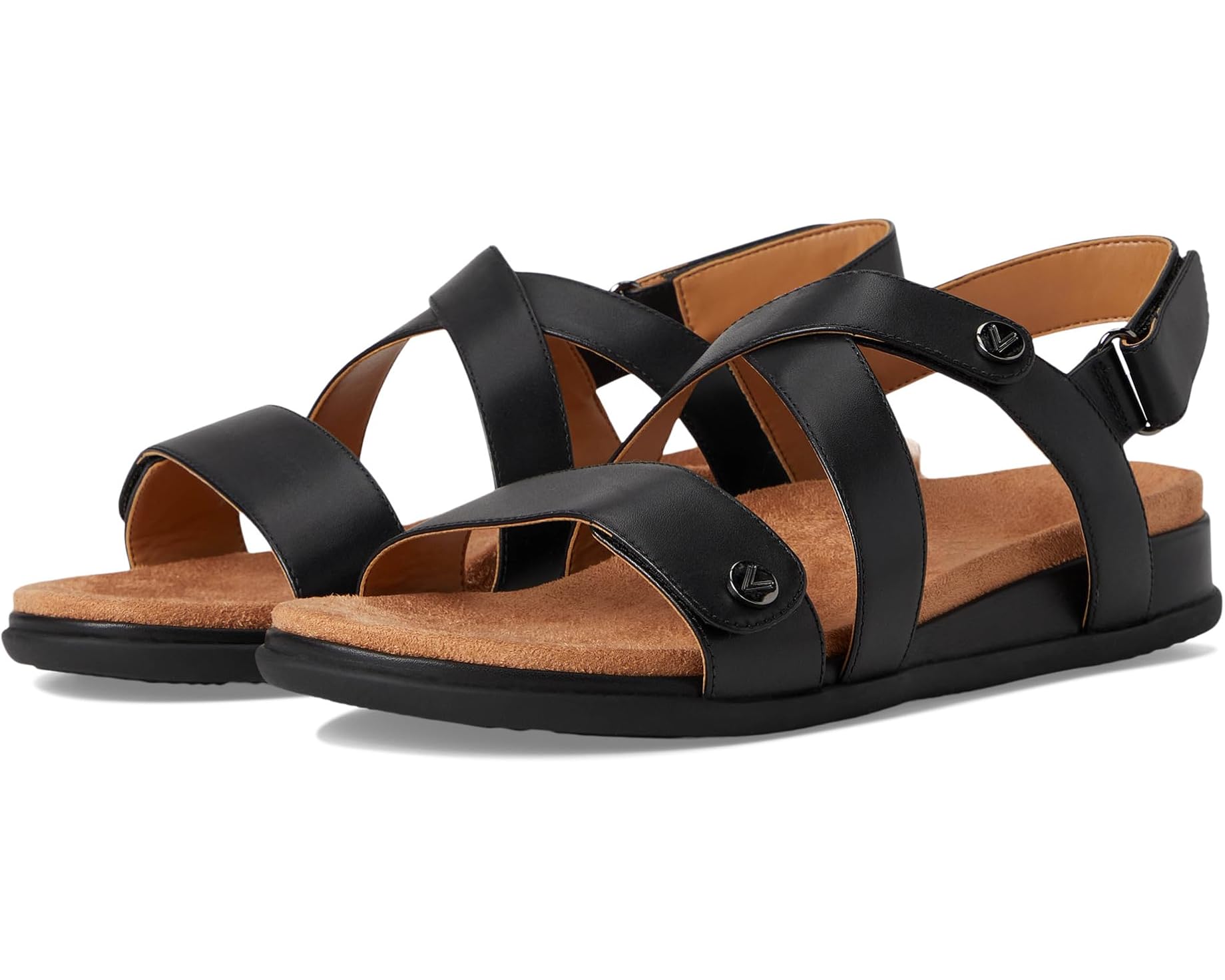 (取寄) バイオニック レディース サイプレス ストラップ サンダル VIONIC women Cypress Strappy Sandals Black Leather｜ジェットラグ店
