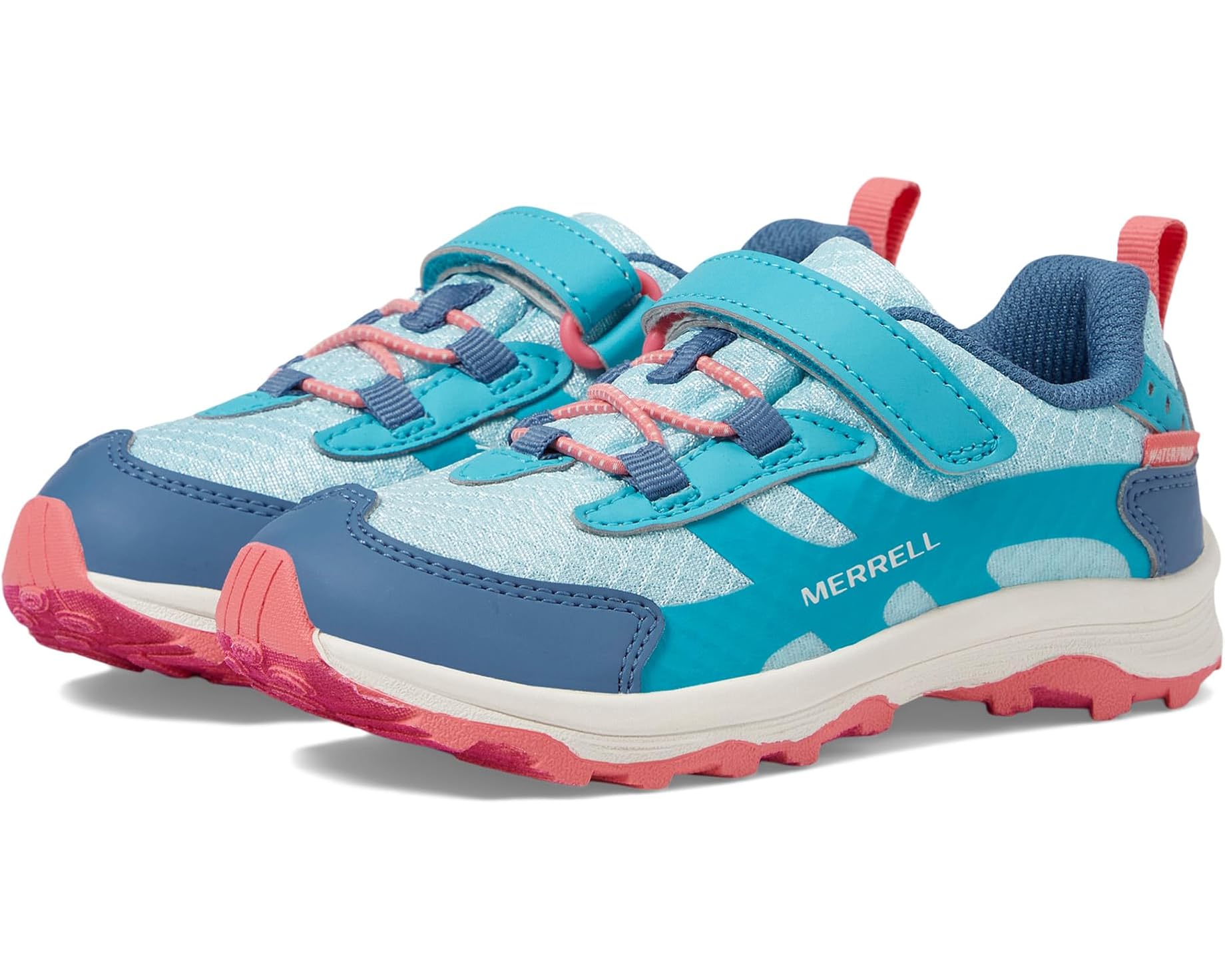 (取寄) メレル キッズ モアブ スピード 2 ロウ A/C ウォータープルーフ (トドラー) Merrell kids Moab Speed 2 Low A/C Waterproof (Toddler) Turquoise/Coral｜ジェットラグ店