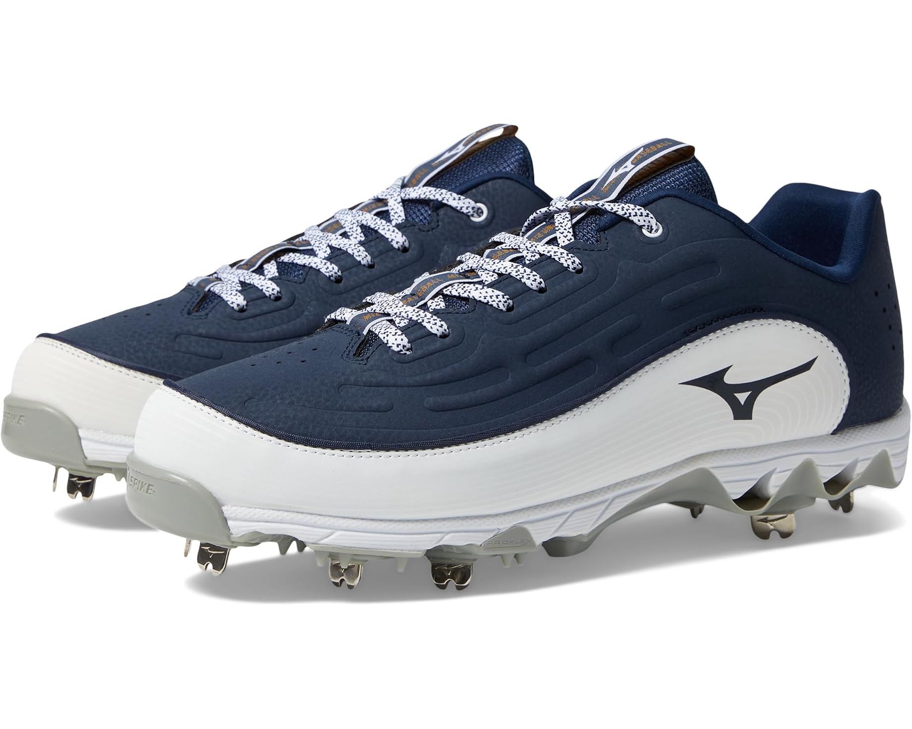 (取寄) ミズノ メンズ 9-スパイク アンビション 3 ベースボール クリーツ Mizuno men 9-Spike Ambition 3 Baseball Cleats Navy/White｜ジェットラグ店
