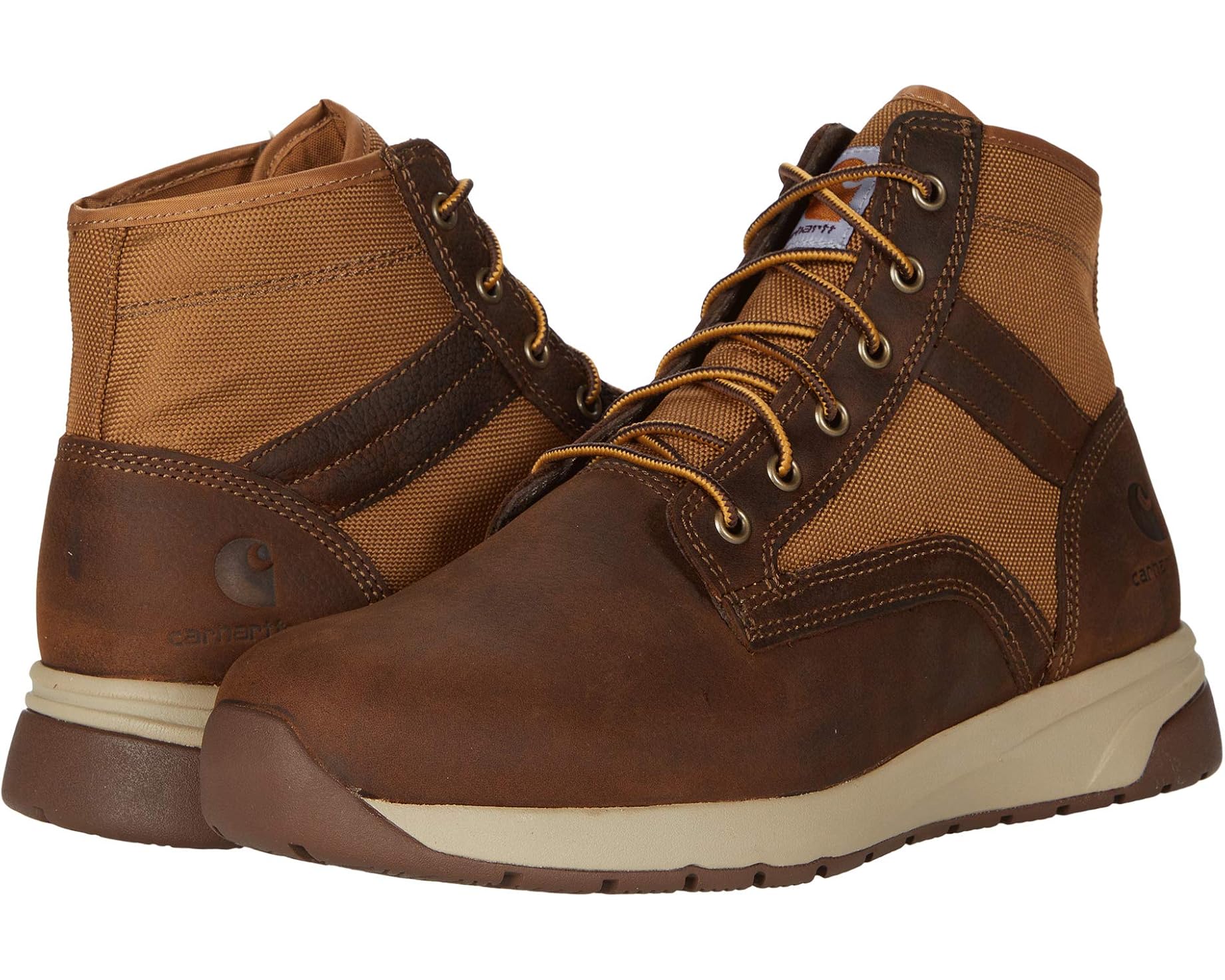 (取寄) カーハート メンズ フォース ライトウェイト スニーカー ブーツ ソフト トゥ Carhartt men Force 5" Lightweight Sneaker Boots Soft Toe Brown Leather/Tan Duck｜ジェットラグ店