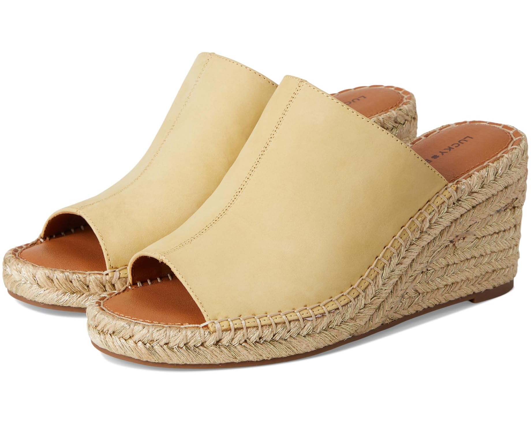 (取寄) ラッキーブランド レディース カブリア エスパドリーユ ウェッジ サンダル Lucky Brand women Cabriah Espadrille Wedge Sandals Sunlight｜ジェットラグ店