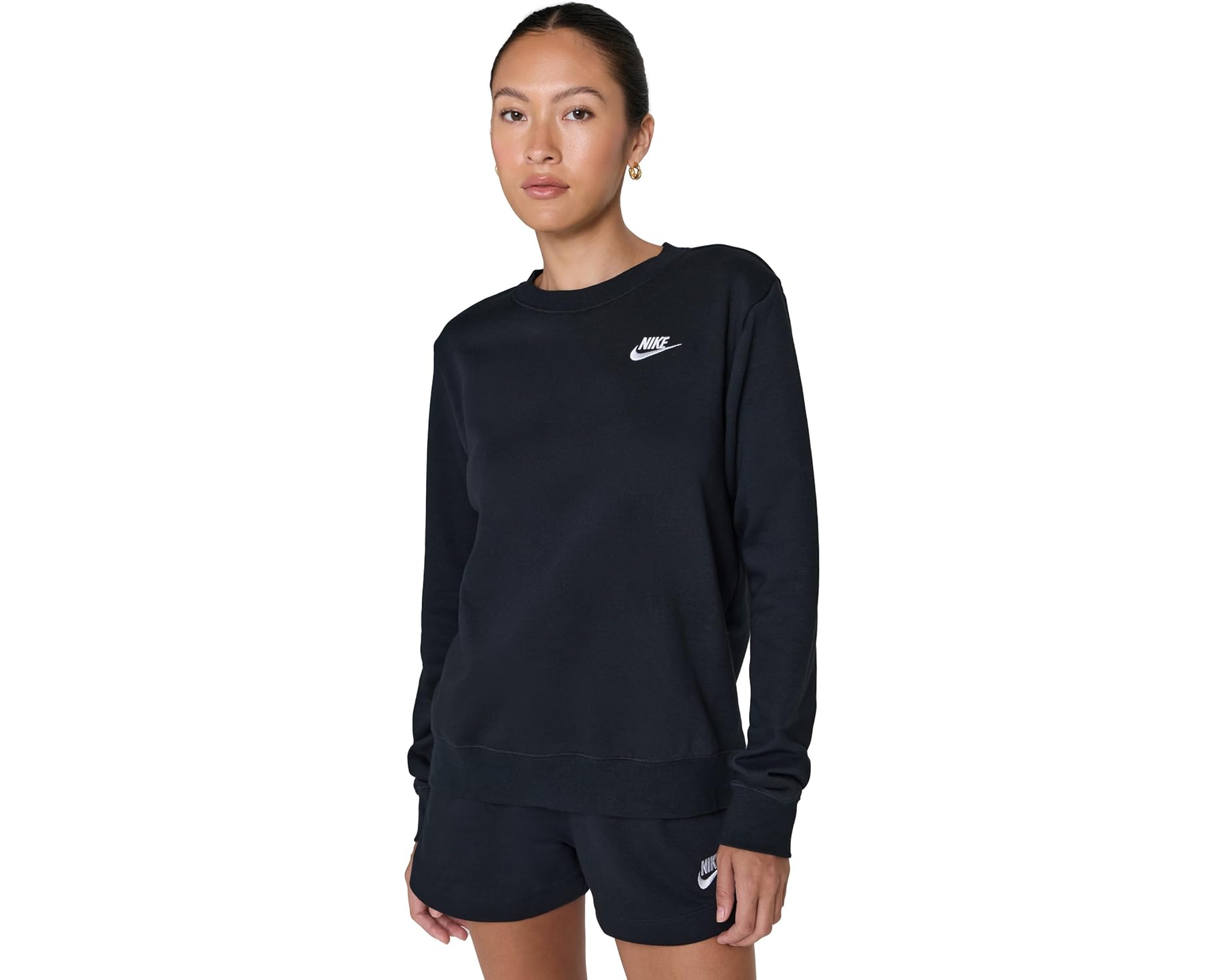 (取寄) ナイキ レディース スポーツウェア クラブ フリース クルー ネック スウェットシャツ Nike women Sportswear Club Fleece Crew Neck Sweatshirt Black/White|ジェットラグ店