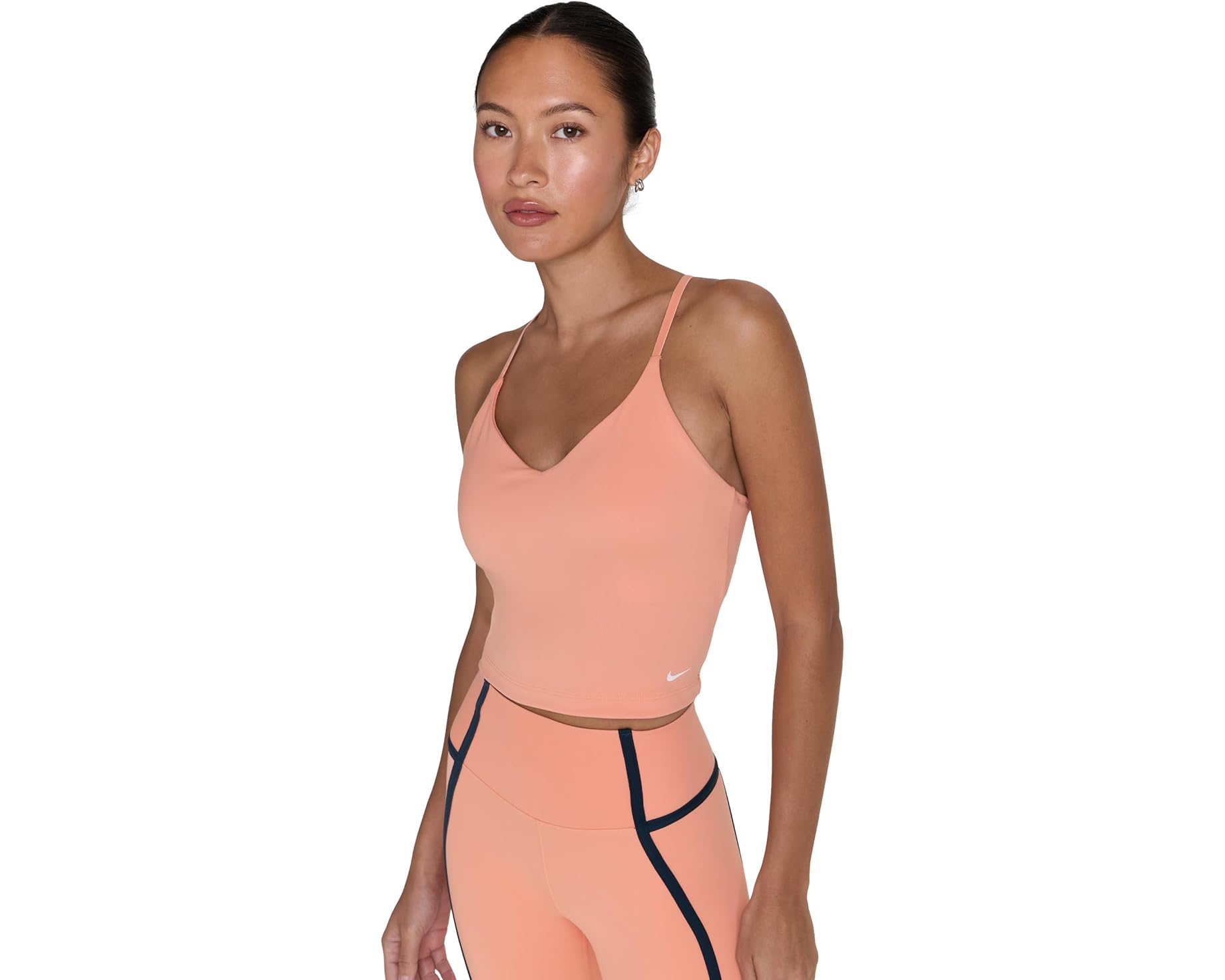 (取寄) ナイキ レディース インディ ライト サポート ブラ タンク Nike women Indy Light Support Bra Tank Apricot Agate/White｜ジェットラグ店
