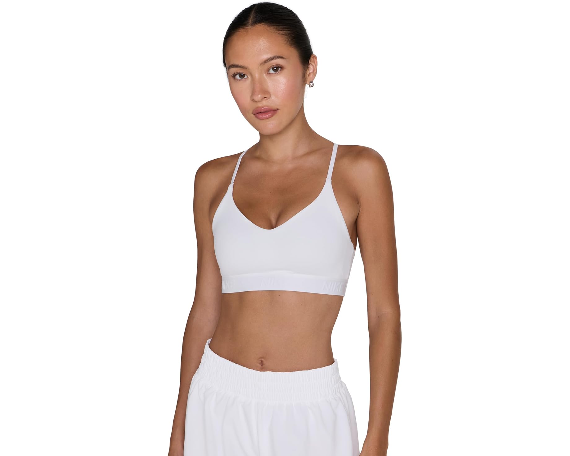 (取寄) ナイキ レディース ドライ-フィット インディ ライト サポート ブラ Nike women Dri-FIT Indy Light Support Bra White/Stone Mauve｜ジェットラグ店