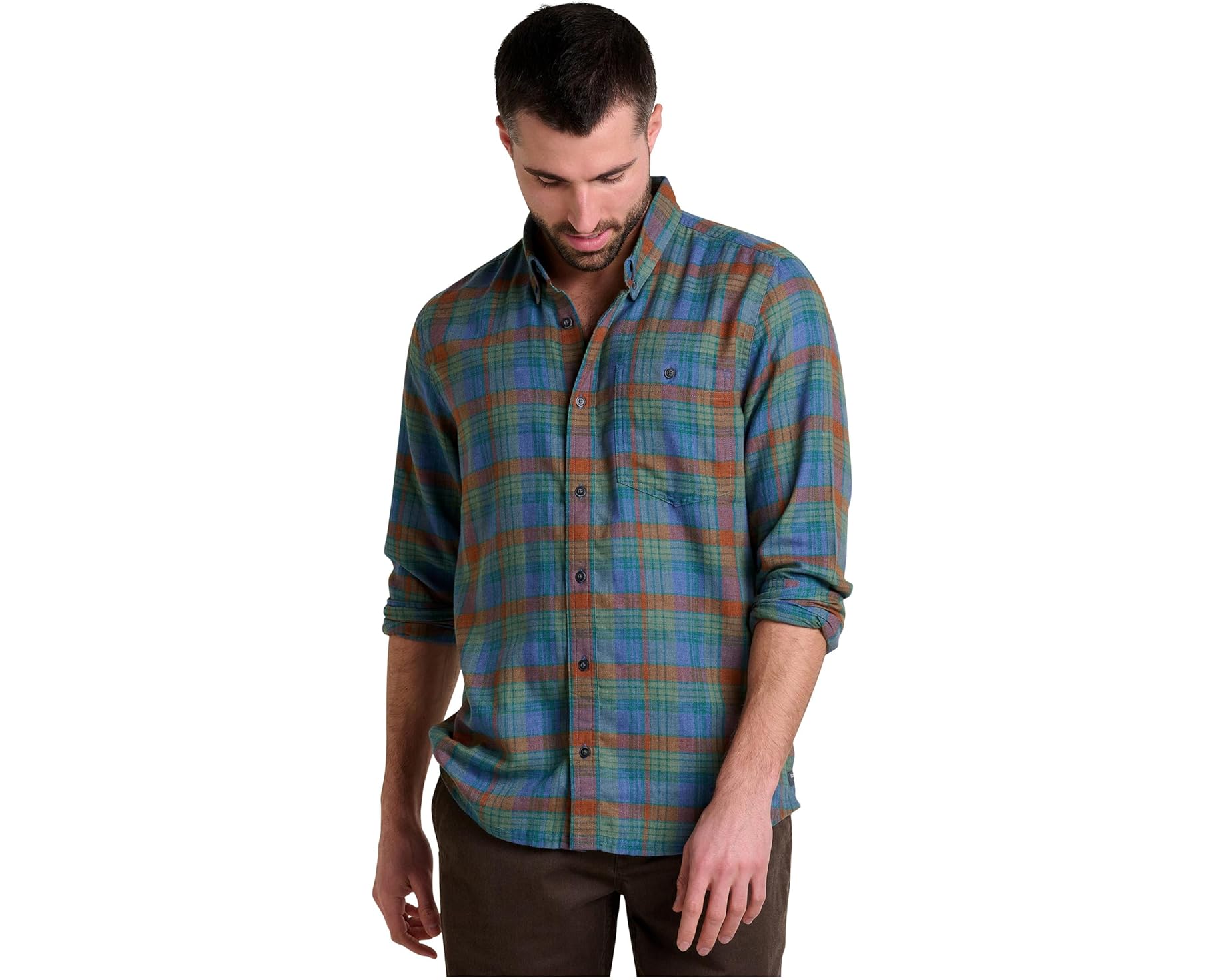 (取寄) メンズ エアスミス ロング スリーブ シャツ Toad&Co men Airsmyth Long Sleeve Shirt Dark Roast Tonal Madras|ジェットラグ店