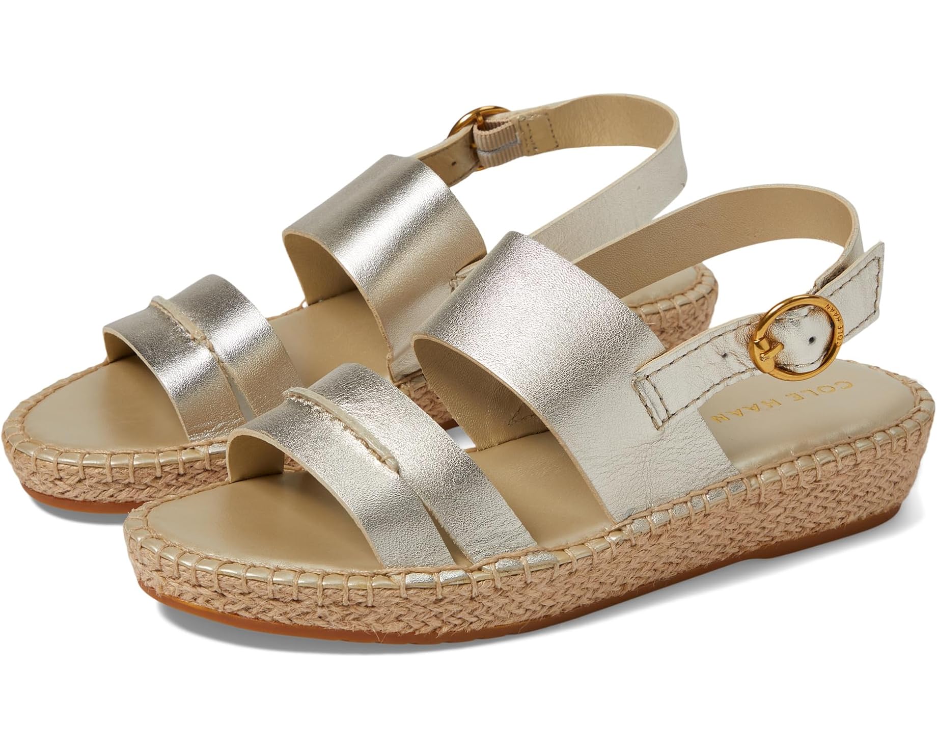 (取寄) コールハーン レディース クラウドフィール ティルデン サンダル Cole Haan women Cloudfeel Tilden Sandals Soft Gold Leather|ジェットラグ店
