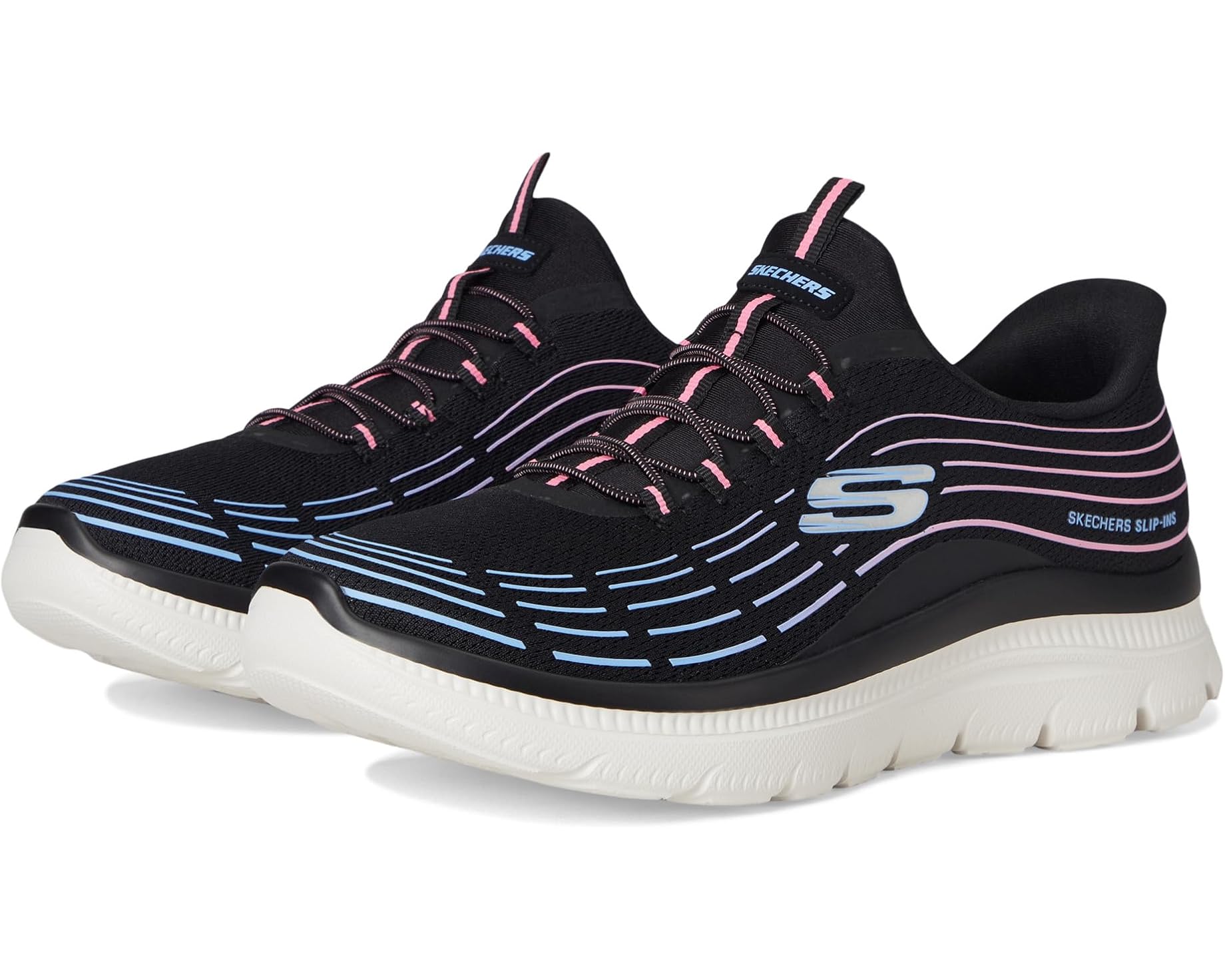 (取寄) スケッチャーズ レディース サミッツ プラス ハンズ フリー スリップ-インス SKECHERS women Summits Plus Hands Free Slip-INS Black Multi｜ジェットラグ店