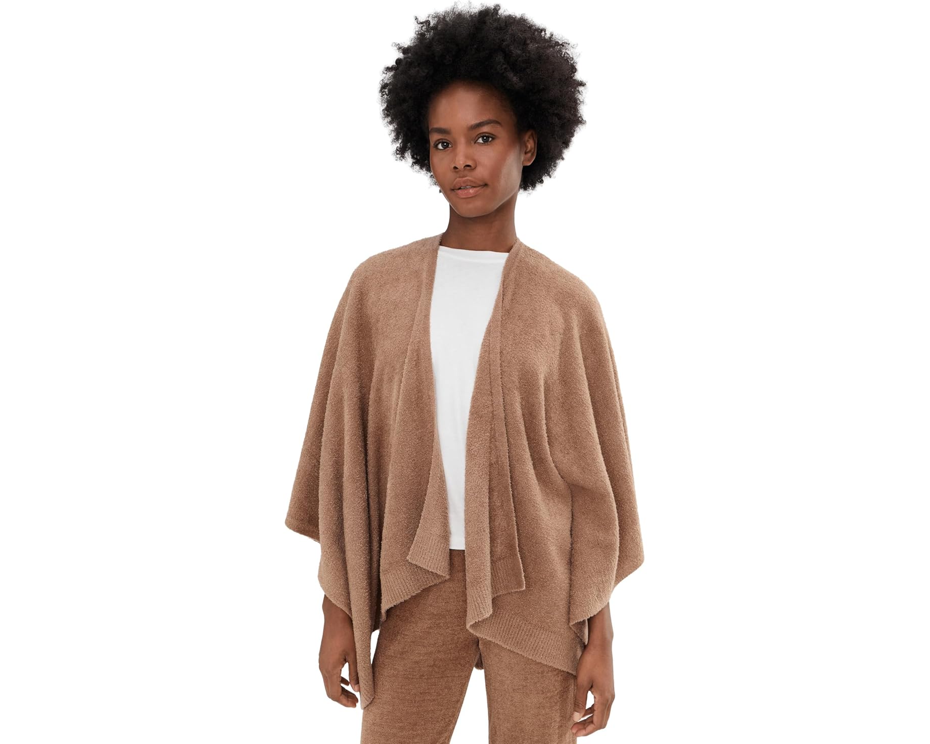 (取寄) ベアフットドリームス レディース コージーシック ライフ ヘザード ウィークエンド ラップ Barefoot Dreams women CozyChic Lite Heathered Weekend Wrap Sable|ジェットラグ店