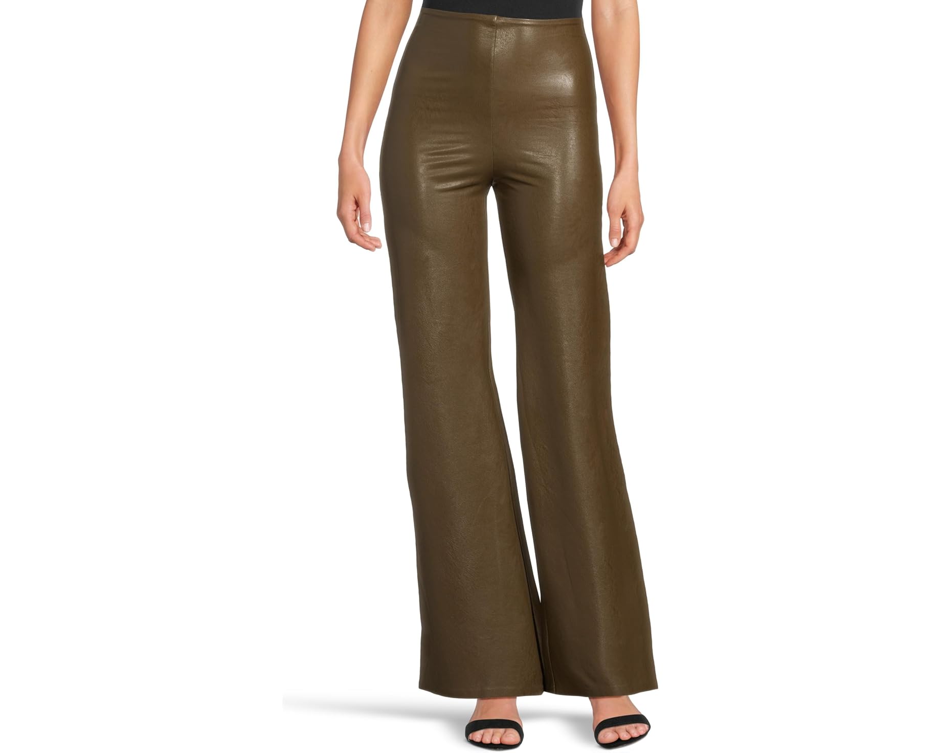 (取寄) コマンドー レディース フォー レザー ワイド レッグ パンツ Commando women Faux Leather Wide Leg Pants Cadet|ジェットラグ店