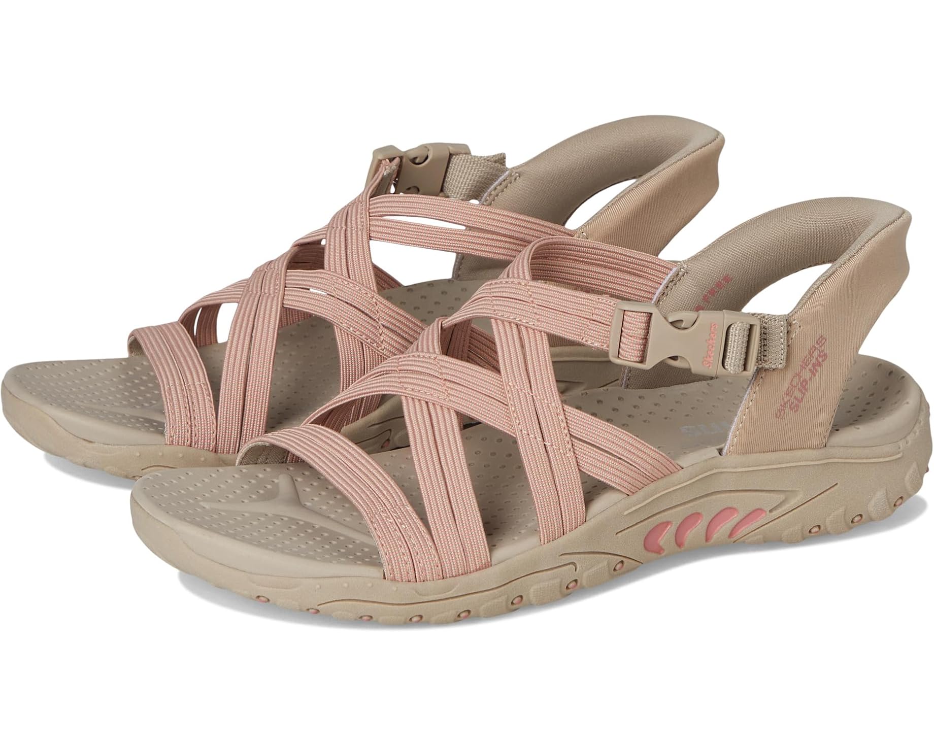 (取寄) スケッチャーズ レディース レゲエ - モーニング ライト SKECHERS women Reggae - Morning Light Taupe/Coral｜ジェットラグ店