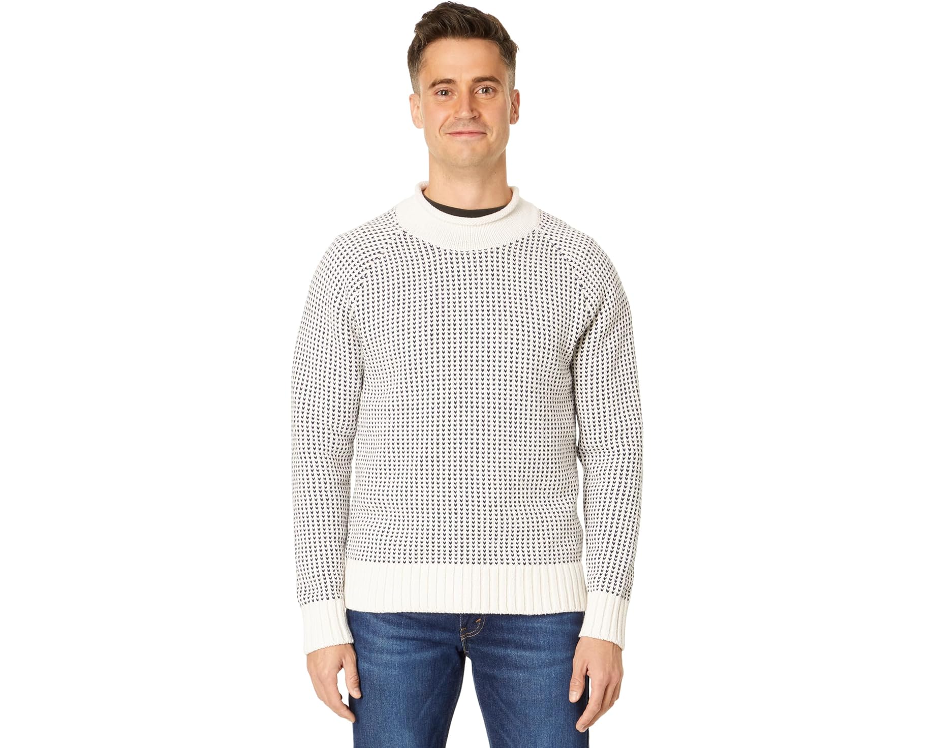 (取寄) エルエルビーン メンズ シグニチャー オーガニック コットン ロールネック セーター フェア アイル L.L.Bean men Signature Organic Cotton Rollneck Sweater Fair Isle Oatmeal Birdseye|ジェットラグ店