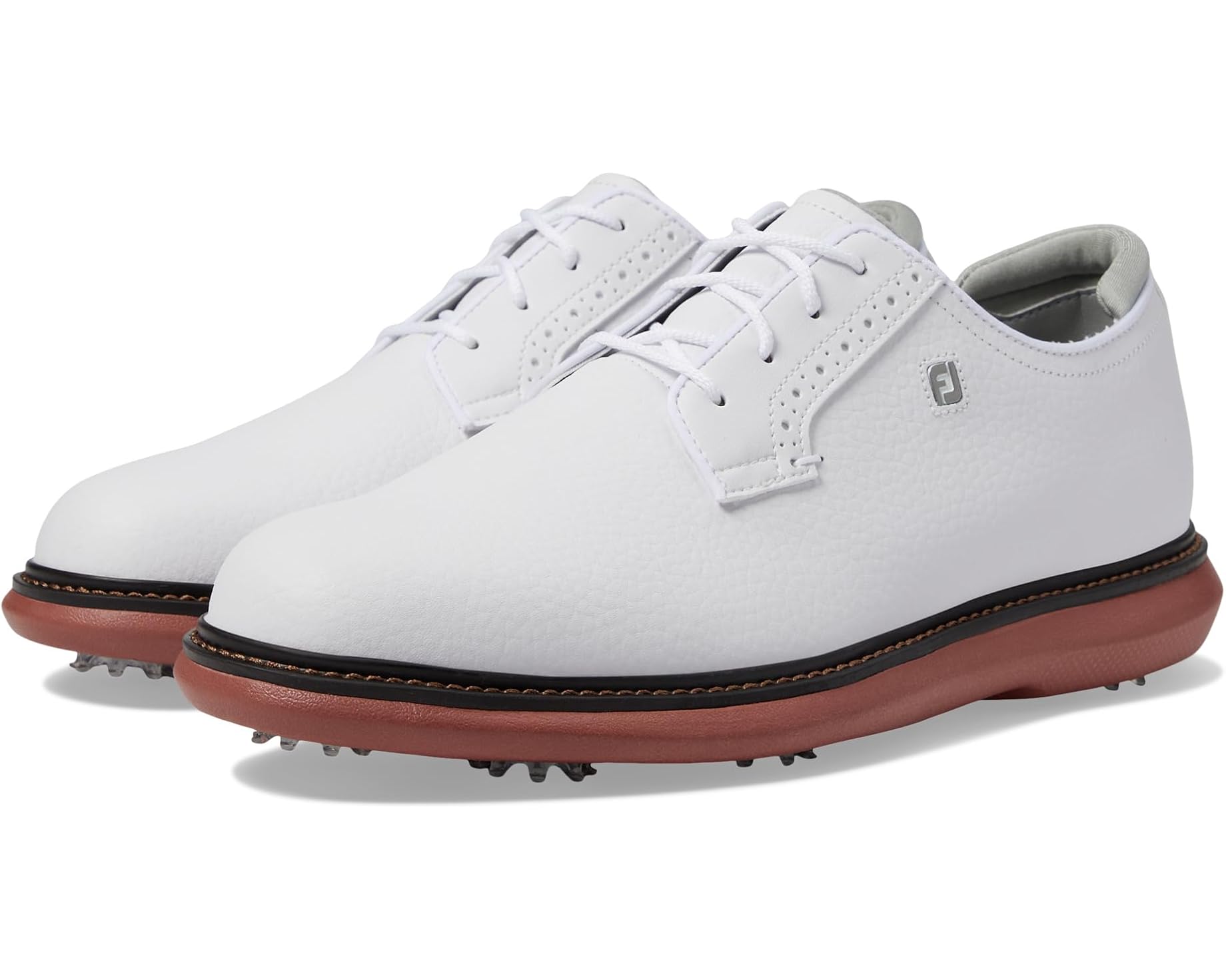 (取寄) フットジョイ メンズ トラディションズ ブルシャー ゴルフ シューズ FootJoy men Traditions Blucher Golf Shoes White/Brick｜ジェットラグ店