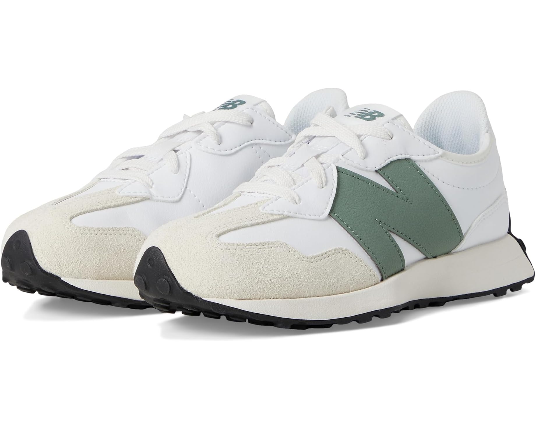 (取寄) ニューバランス キッズ 327 (ビッグ キッド) New Balance kids 327 (Big Kid) White/Dark Juniper｜ジェットラグ店