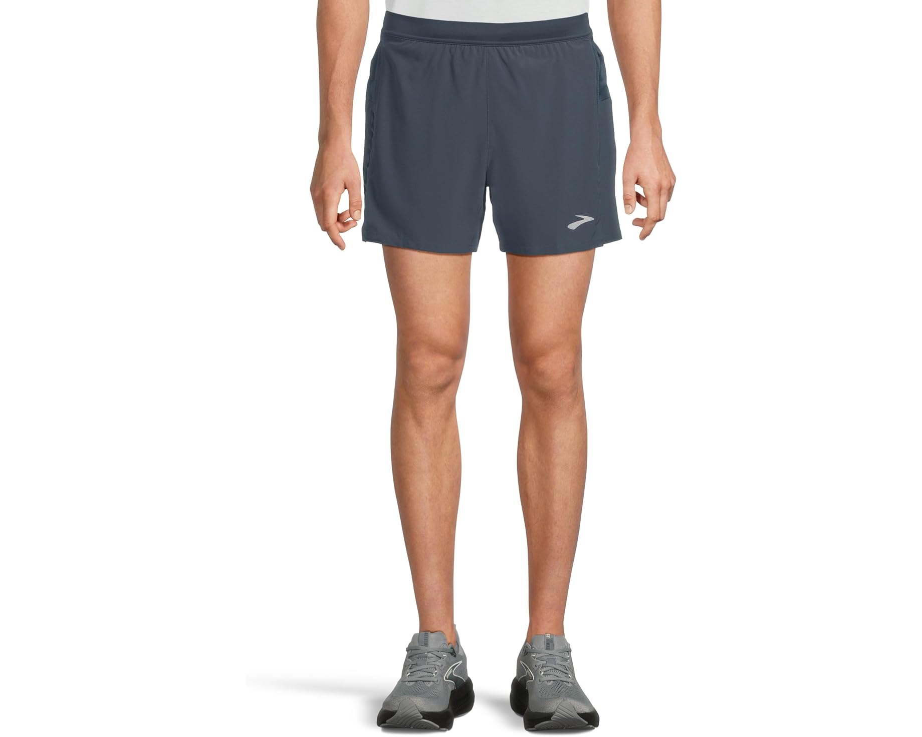 (取寄) ブルックス メンズ ジャーニー ショーツ Brooks men Journey 5" Shorts Blue Slate/Speed Logo|ジェットラグ店