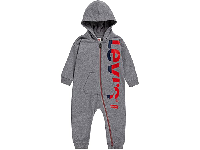 (取寄) リーバイス キッズ リーバイス ロング スリーブ フーデット カバーオール Levis kids Levis baby-girls Long Sleeve Hooded Coverall Grey Heather