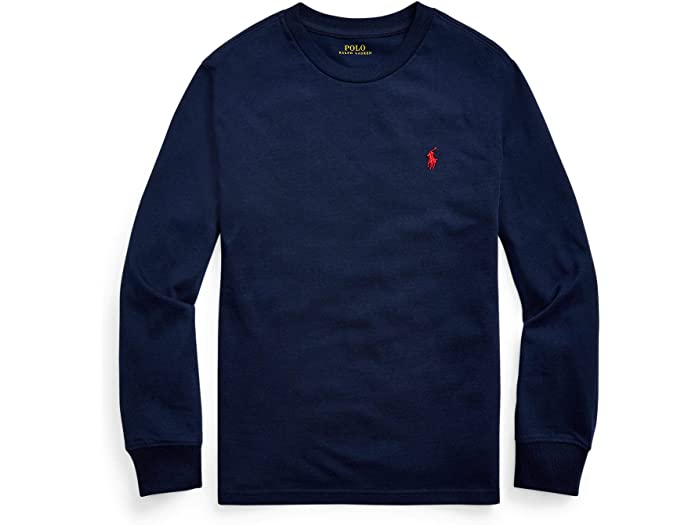 (取寄) ラルフローレン キッズ ボーイズ コットン ジャージ ロング スリーブ ティー (ビッグ キッズ) Polo Ralph Lauren Kids boys Cotton Jersey Long Sleeve Tee (Big Kids) Cruise Navy
