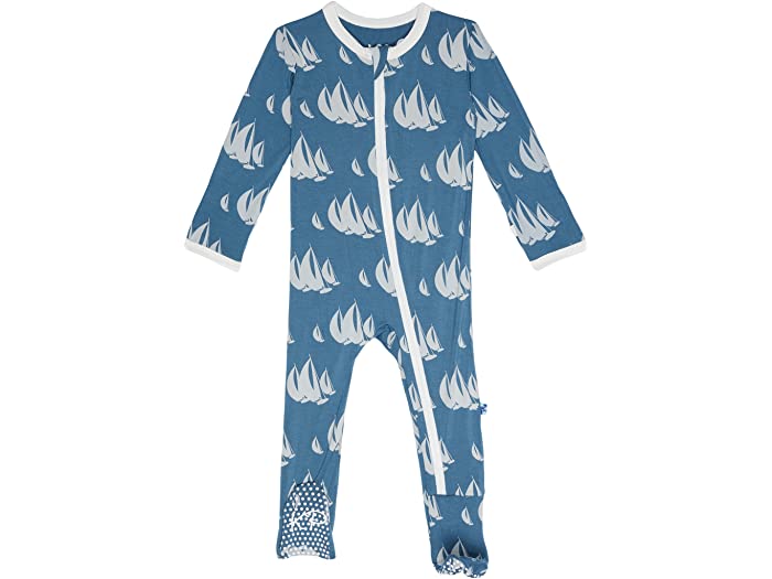 (取寄) キッキー パンツ キッズ キッズ プリント フッティー ウィズ ジッパー (インファント) Kickee Pants Kids kids Print Footie with Zipper (Infant) Deep Sea Sailboat Race