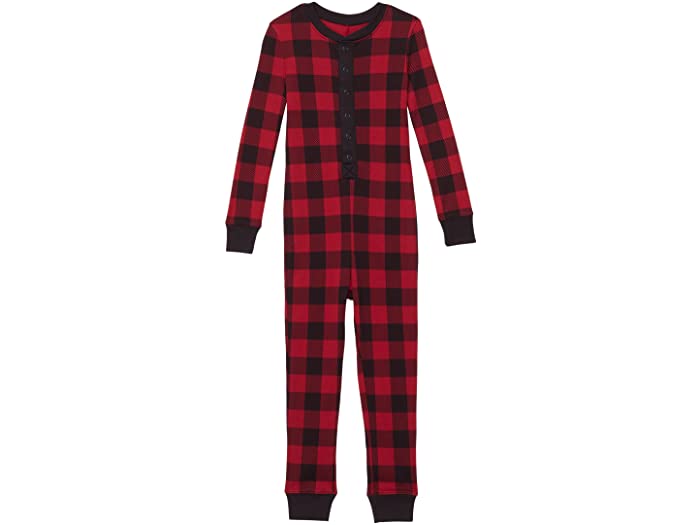 (取寄) エルエルビーン キッズ オーガニック コットン フィッティド ワンピース (トドラー) L.L.Bean kids Organic Cotton Fitted One-Piece (Toddler) Deep Red Buffalo Check