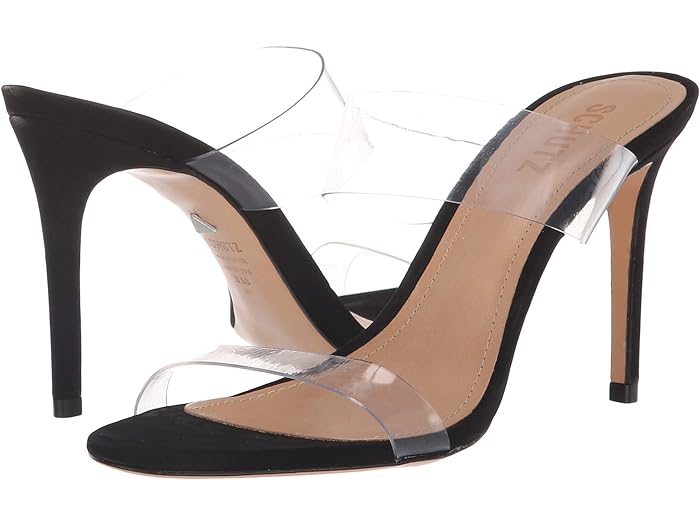 (取寄) シュッツ レディース アリエラ Schutz women Ariella Black/Transparente Nubuck/Vinil