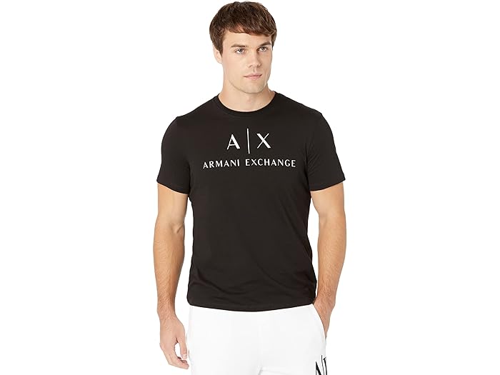 (取寄) アルマーニエクスチェンジ メンズ ロゴ プリンテッド ティー Armani Exchange men Logo Printed Tee Black