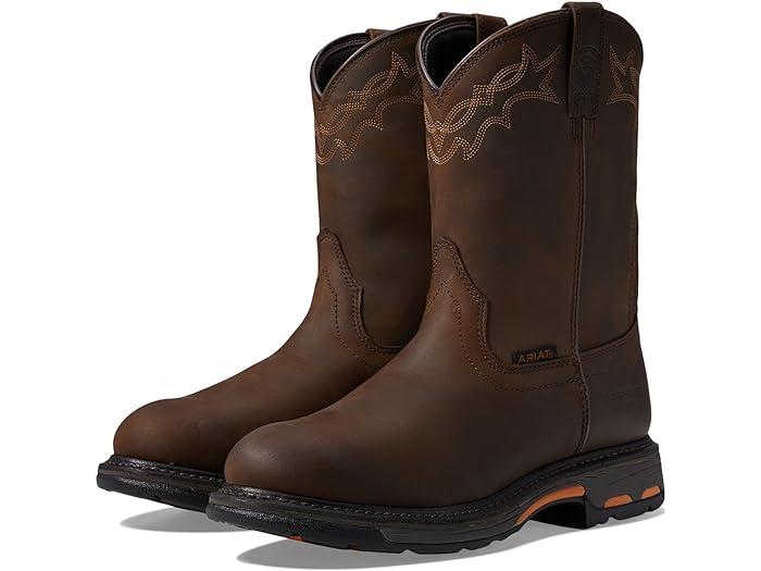 (取寄) アリアット メンズ ワークホッグ ウォータープルーフ Ariat men Workhog Waterproof Oily Distressed Brown