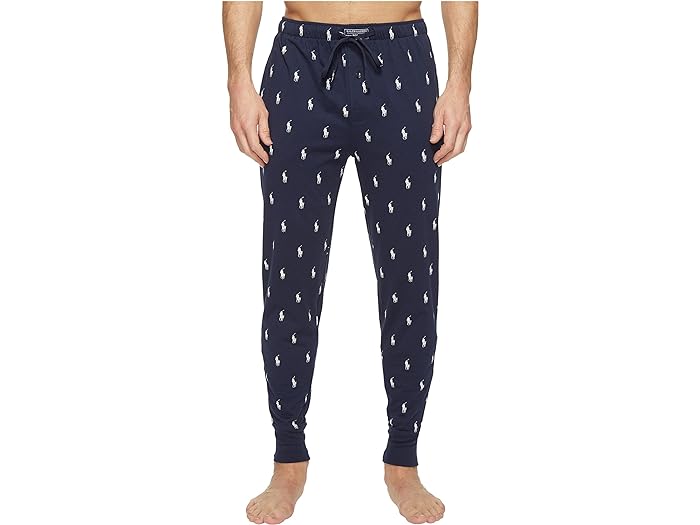 (取寄) ラルフローレン メンズ オール オーバー ポニー プレーヤー ニット スリープウェア ジョガーズ Polo Ralph Lauren men All Over Pony Player Knit Sleepwear Joggers Navy