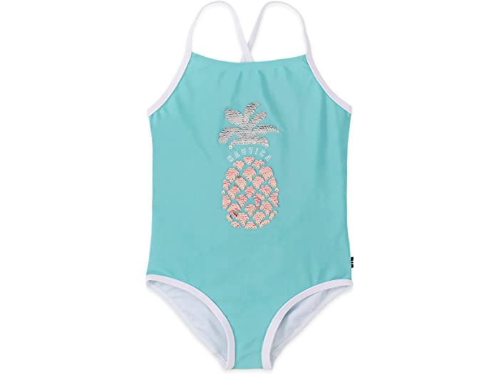 (取寄) ノーティカ ガールズ ガールズ ワン ピース スイムスーツ ウィズ Upf 50 サン プロテクション Nautica girls Girls One Piece Swimsuit with UPF 50 Sun Protection Cockatoo