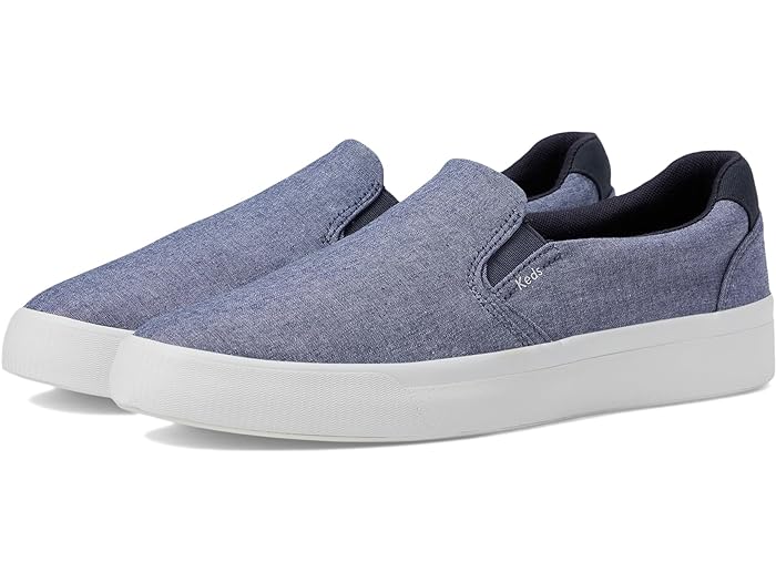 (取寄) ケッズ スニーカー レディース パシュート スリッポン Keds women Pursuit Slip On Navy Flecked Chambray
