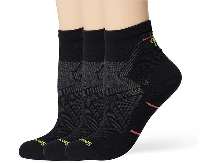 (取寄) スマートウール レディース ラン ゼロ クッション アンクル ソックス 3-パック Smartwool women Run Zero Cushion Ankle Socks 3-Pack Black