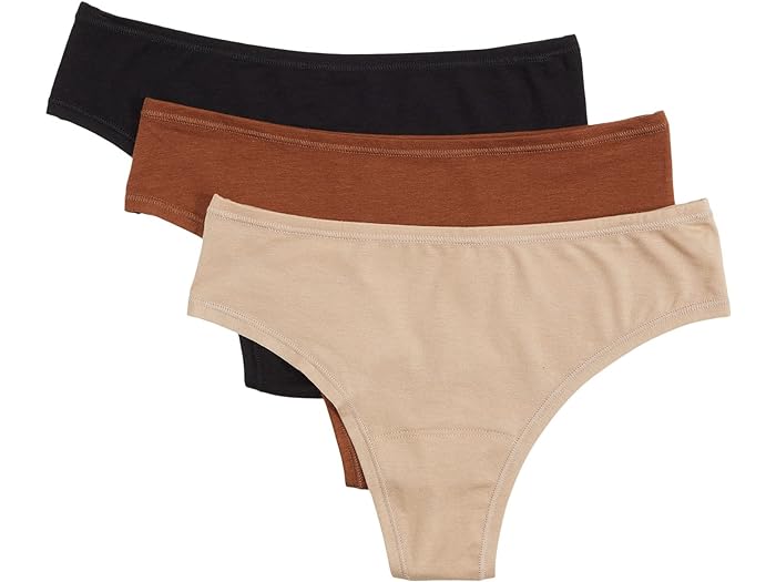 (取寄) ハンキー パンキー レディース 3-パック プレイ ナチュラル ライズ トング Hanky Panky women 3-Pack Play Natural Rise Thong Macchiato/Black/Chai