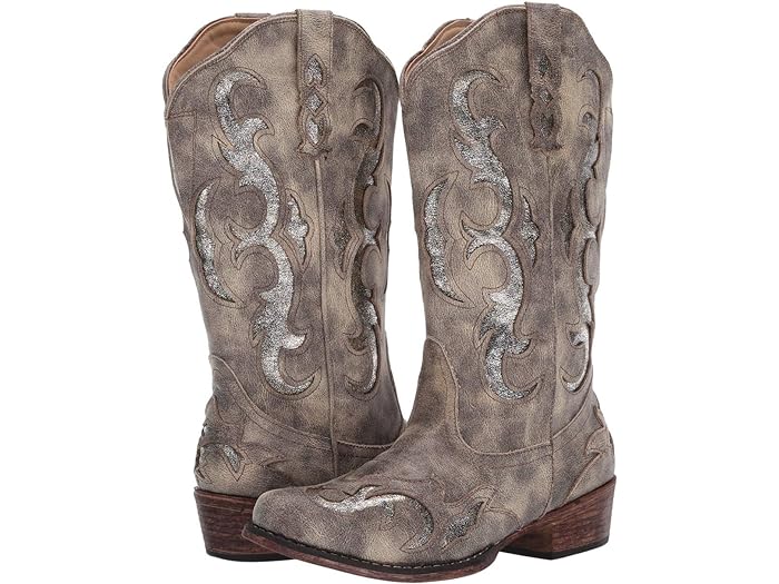 (取寄) ローパー レディース ライリー フレクストラ グリッター Roper women Riley Flextra Glitter Grey Faux Leather/Metallic Underlay