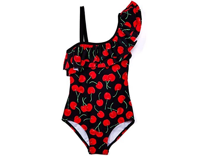 取寄 カヌ サーフ ガールズ モルガン フローラル ラッフル ワンショルダー ワンピース スイムスーツ ビッグ キッズ Kanu Surf Girls Morgan Floral Ruffle One Shoulder One Piece Swimsuit Big Kids Addie Black 店舗良い