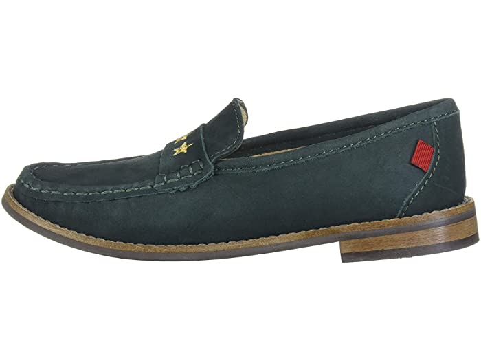 (取寄)レザーローファーウィズゴールドエンブロイダーMARCJOSEPHNEWYORKUnisex-ChildLeatherLoaferwithGoldEmbroideredStarEmeraldGreenNubuck