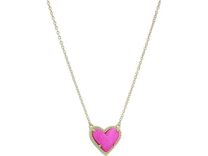 (取寄) ケンドラスコット レディース アリ ハート ショート ペンダント ネックレス Kendra Scott women Ari Heart Short Pendant Necklace Gold Magenta Magnesite